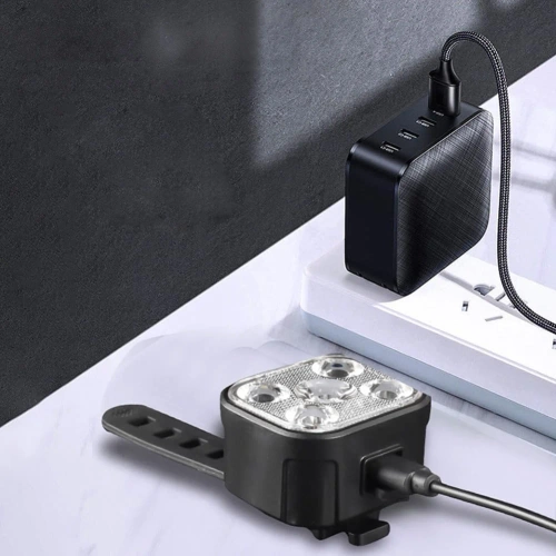 Zestaw lampek rowerowych USB LED przód + tył |  Wodoodporne oświetlenie rowerowe | BK-L325