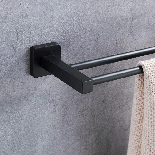 Wieszak na ręczniki | Uchwyt ścienny do łazienki | Drążek łazienkowy | MJR-60CM-2-BLACK