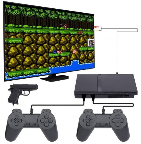 Retro konsola do gier TV | 2 pady + pistolet | 16 wbudowanych gier 8-bit | RS-79