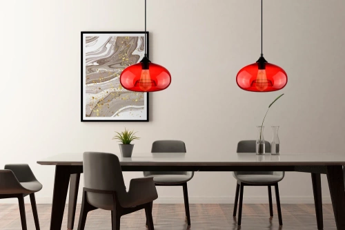 Nowoczesna szklana lampa wisząca | Czerwona | GB-D28-R