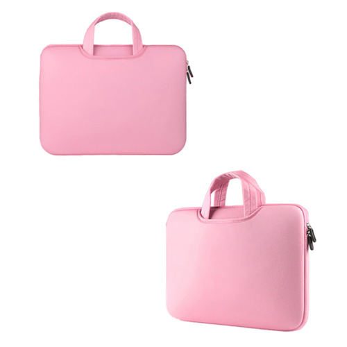 Torba z neoprenu, pokrowiec na laptopa do 15,6" | rączki, dwie boczne kieszenie | różowa | BR04