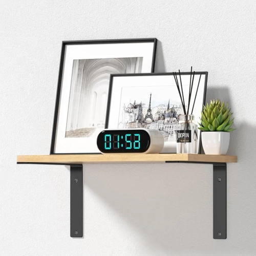 Zestaw 4 wsporników półkowych | Kątownik pod półkę 24 cm | JZ-L235-BLACK