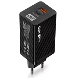 GAN | Szybka ładowarka sieciowa 65W z portami USB i USB-C PD 3.0 