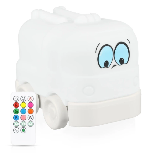 Silikonowa lampka nocna LED Wóz strażacki | Przenośna lampka dziecięca 9 kolorów światła | JL-603