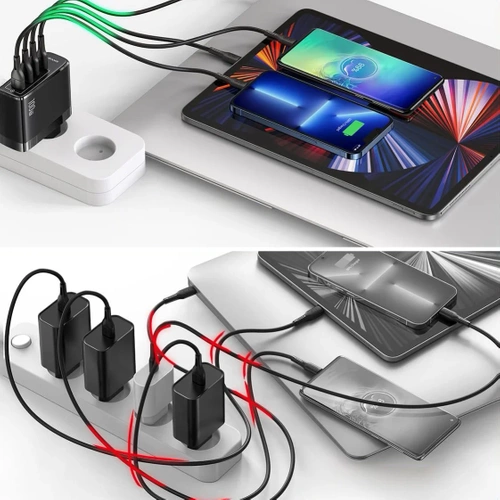 GAN | Ładowarka sieciowa 100W z portami USB 3.0 i USB-C