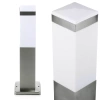 Lampa ogrodowa stojąca, słupek kwadratowy na żarówkę E27 | Zasilanie 230V, stal nierdzewna | Inox, 45cm | LLF-45CM
