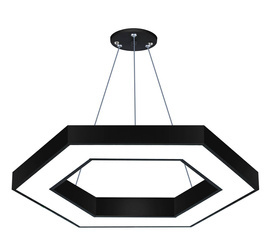 Lampa sufitowa wisząca LED 50W | heksagon | aluminium | CCD niemrugająca | Φ80x6 | LPL-002