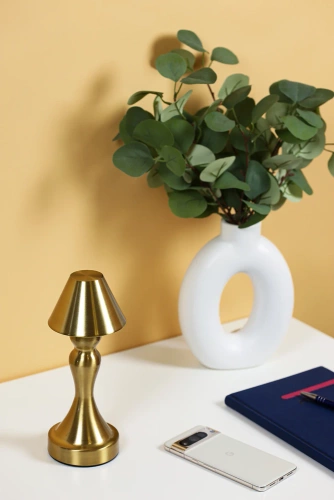Lampa stołowa z wbudowanym akumulatorem | Lampa nocna z trzema barwami świecenia | Nastrojowa lampka do hotelu, restauracji | HJA12-A-GOLD