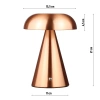 Lampa stołowa z wbudowanym akumulatorem | Lampa nocna z trzema barwami świecenia | Nastrojowa lampka do hotelu, restauracji | HJA24-COPPER