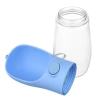 Przenośne poidełko dla zwierząt | Butelka na wodę dla psa lub kota | Bidon z dołączoną miską | PAC-500ML-BLUE