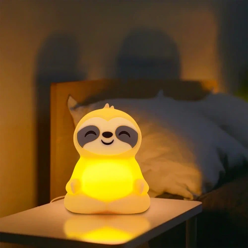 Silikonowa lampka nocna LED Leniwiec | Przenośna lampka dziecięca 9 kolorów światła |   JL-243