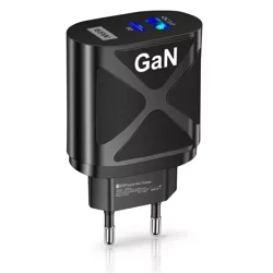 Szybka ładowarka sieciowa 65W z portami USB i PD 3.0 (USB-C) | BK-389-GAN