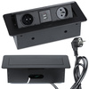 Podwójne gniazdo z uziemieniem + 2x USB chowane w blat | JX-S267K