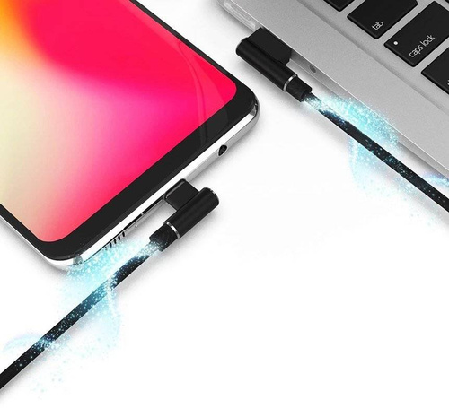 Micro-USB 1M | Kątowy kabel USB do ładowania telefonu | Quick Charge 3.0 2.4A | AM30