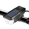  Solarna lampka rowerowa z mocnym LED 350 lm, klaksonem 120 dB i ładowaniem USB/solarnym | Oświetlenie rowerowe z klaksonem  | QX-LY-17