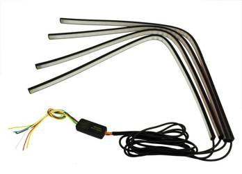 Zestaw 4 pasków LED RGB - funkcje stop/postój/kierunkowskaz | ZW01-4*60cm