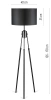Nowoczesne, stylowe oświetlenie do salonu, sypialni | Czarno-złota lampa stojąca z metalowym stelażem | DYT-L155-BLACK| Czarna lampa podłogowa