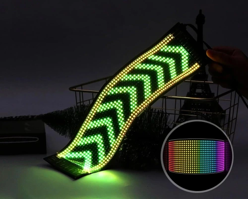 Programowalna tablica LED „Devil Eyes” 92 x 374 mm| Panel LED RGB do auta i ciężarówki | Personalizowane napisy i animacje | HRP-1664