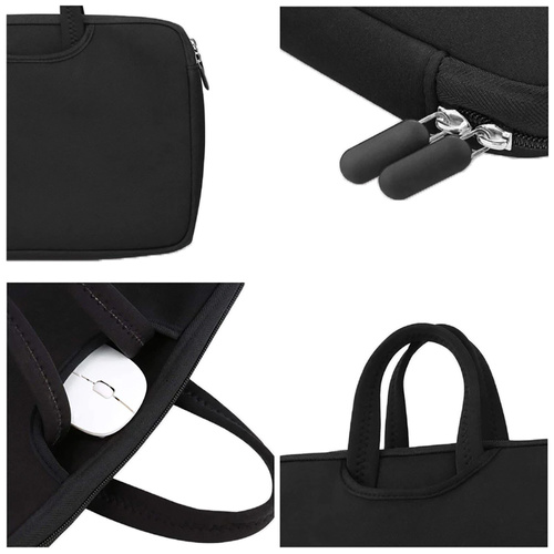 Torba z neoprenu, pokrowiec na laptopa 15,6" | rączki, dwie boczne kieszenie | czarna | BR04
