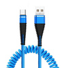 Type-C 1M | Spiralny kabel USB do ładowania telefonu | Quick Charge 3.0 2.4A | AM32