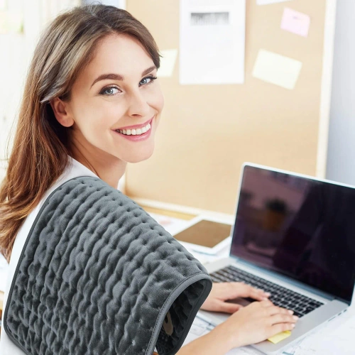 Mata grzewcza, elektryczny termofor na plecy, mięśnie, stawy 30 x 60 cm | HPD-3060-Grey