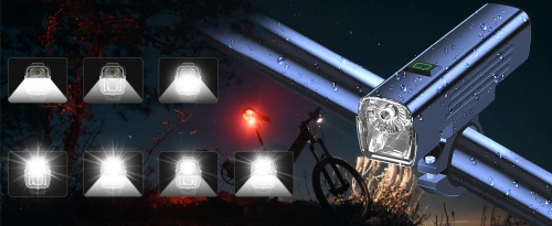 Lampka rowerowa  z mocnym akumulatorem 4800 mAh |  Reflektor rowerowy LED 1000 lm USB-C – światła mijania i drogowe  | BH-530 