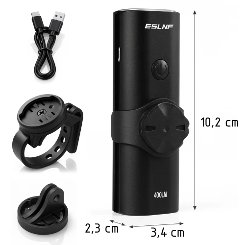 Lampka rowerowa LED 400 lm | Reflektor rowerowy z akumulatorem 2000 mAh | 05BQ0034