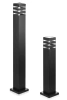 Lampa ogrodowa stojąca, słupek kwadratowy aluminiowy, czarny mat 60cm | Zasilanie 230V, gniazdo E27 | LLS-60CM