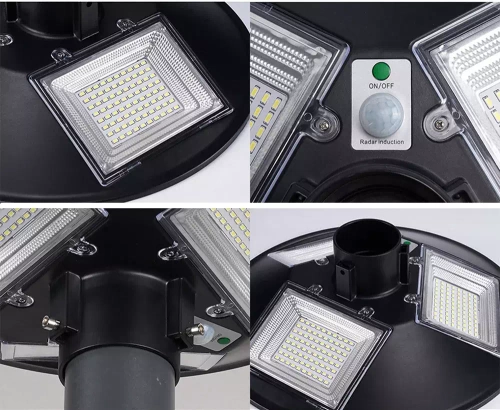 Uliczna latarnia, lampa solarna LED UFO | 1000W, 12Ah, IP65, 672 LED SMD5730 | duży panel słoneczny 6V/15W | Pilot | LDT-B840