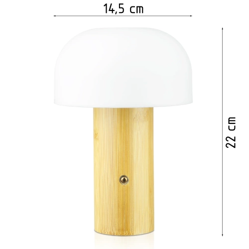 Dotykowa lampka stołowa LED z akumulatorem | Stylowa lampka nocna z regulacją barwy oraz mocy świecenia | YG-VM40A