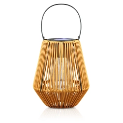 Bezprzewodowa lampa solarna w stylu BOHO | Rattanowa, ogrodowa lampa z uchwytem | JX21-Bamboo