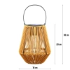 Bezprzewodowa lampa solarna w stylu BOHO | Rattanowa, ogrodowa lampa z uchwytem | JX21-Bamboo