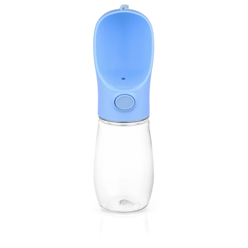Przenośne poidełko dla zwierząt | Butelka na wodę dla psa lub kota | Bidon z dołączoną miską | PAC-500ML-BLUE