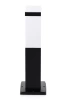 Lampa ogrodowa stojąca, słupek kwadratowy na żarówkę E27 | Zasilanie 230V, stal nierdzewna | Czarny mat, 45cm | LLF-45CM