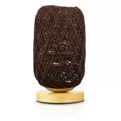 Rattanowa lampka nocna | Stylowa lampka stołowa | ZBD-C2314-BR