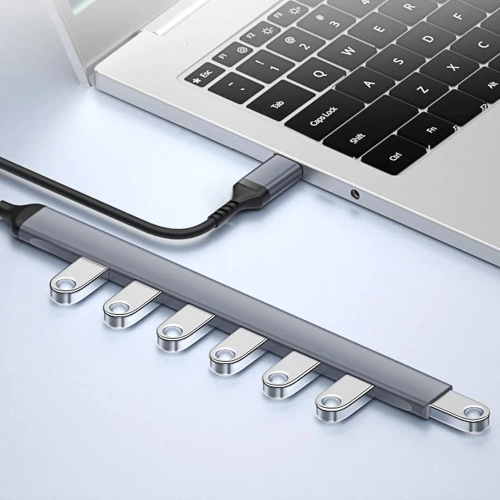 Rozdzielacz USB na 7x USB-A | adapter, rozgałęźnik 7w1 | HUB