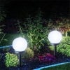 Ogrodowa lampa solarna biała kula | wbijana, gruntowa | 10cm | YNG-105-WC