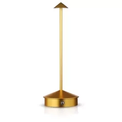 Lampa stołowa z wbudowanym akumulatorem | Lampa nocna z trzema barwami świecenia | Nastrojowa lampka do hotelu, restauracji | HJA32-GOLD