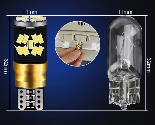 Żarówka postojowa W5W | Oświetlenie wnętrza LED | Żarówka wsuwana z Can Busem | T10-27SMD