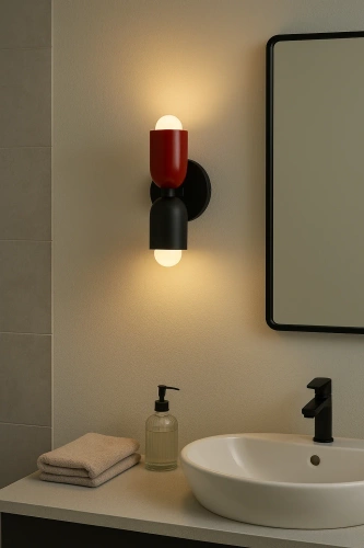 Stylowa lampa ścienna LED E27 | Designerski kinkiet do salonu lub sypialni | YG-W008-R+B