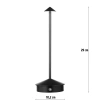 Lampa stołowa z wbudowanym akumulatorem | Lampa nocna z trzema barwami świecenia | Nastrojowa lampka do hotelu, restauracji | HJA32-BLACK