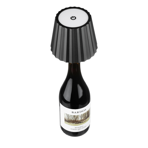 Lampka stołowa zakładana na butelkę | HJA47-BLACK| Lampka stołowa LED z wbudowanym akumulatorem