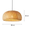 Naturalna lampa bambusowa | BOHO Pleciona | 80cm