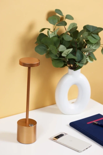 34 cm Lampa stołowa z wbudowanym akumulatorem | Lampa nocna z trzema barwami świecenia | Nastrojowa lampka do hotelu, restauracji | HJA28-ROSEGOLD-2