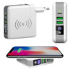 Wielofunkcyjna ładowarka sieciowa | 2x USB-A 1x USB-C | Powerbank 6700mAh | Ładowarka induckyjna Qi | KP-Super