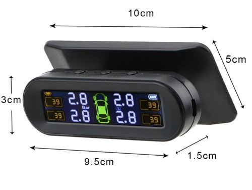 Solarny system TPMS | 4 czujniki ciśnienia powietrza w oponach oraz temperatury opon | TPMS-H1-1