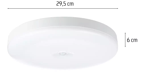 Lampa sufitowa, Plafon natynkowy LED | Czujnik ruchu, 24W | RLB-S24W-W