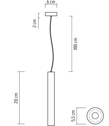 Czarna lampa wisząca | Nowoczesna lampa sufitowa | Oświetlenie dekoracyjne | CTD-L20CM