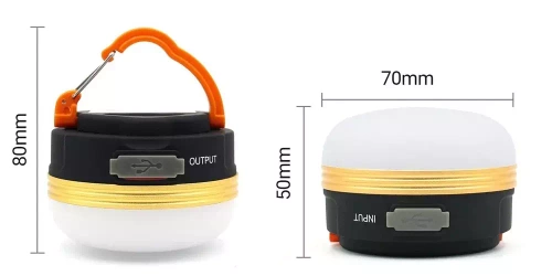Lampka kempingowa LED, turystyczna latarka z magnesem i funkcją powerbank | 4 tryby świecenia, SOS, 1800mAh, 300lm, do 20h pracy | HWL-003