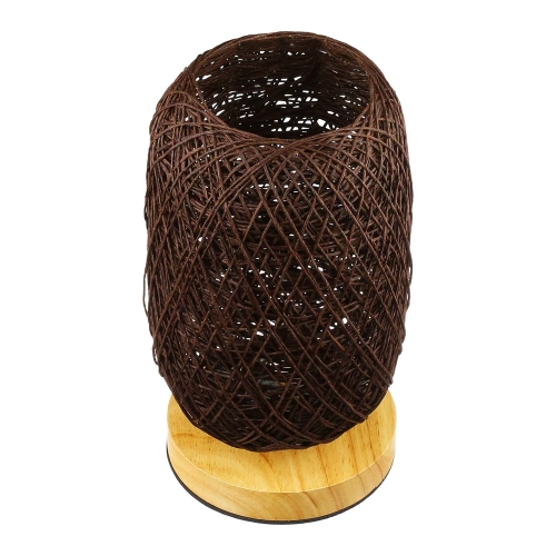 Rattanowa lampka nocna | Stylowa lampka stołowa | ZBD-C2314-BR